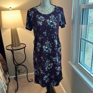 French Grey dark purple dress